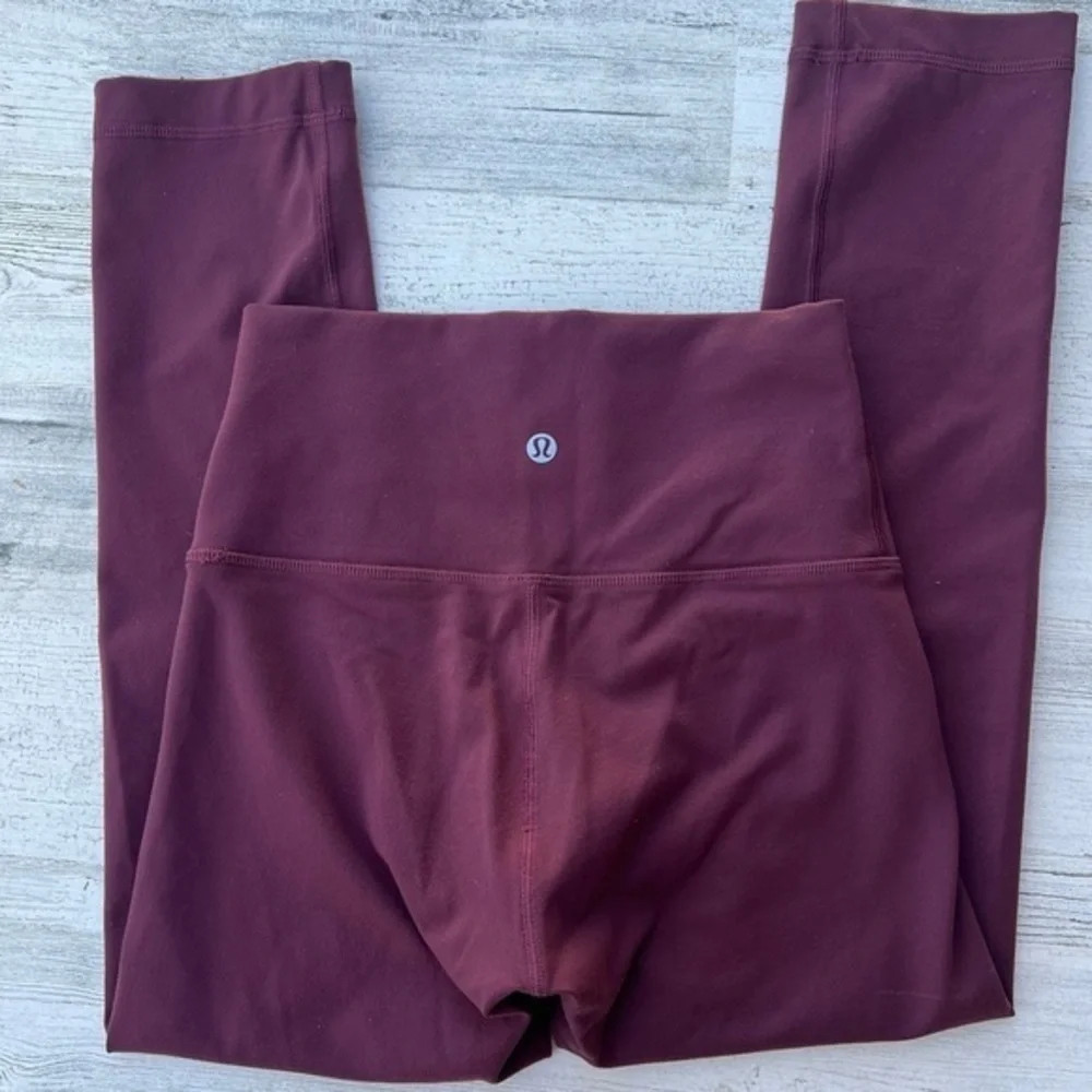 Lululemon Leggings Size 4 Red Wine Maroon‎ Womens Yoga Athleisure Wear